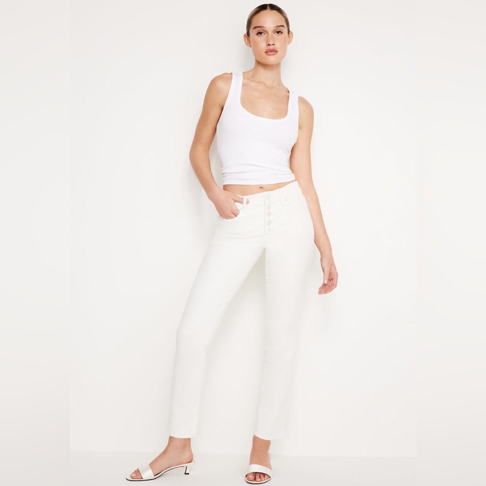 Good American Good Legs High Rise Straight Leg Ankle Jeans